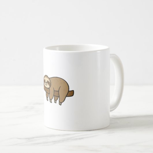 Relaxed Sloth on Branch Retro Logo Classic T-Shirt Kaffeetasse (VorderseiteRechts)