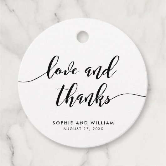 Relaxen Sie die Script-Liebe und die Danksagung Geschenkanhänger (Vorderseite)