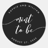 Relaxen Sie die Skriptminte, um eine bearbeitbare  Runder Aufkleber (Vorderseite)