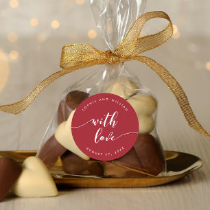 Relaxen Sie Skript mit Liebe bearbeitbarer Farbhoc Runder Aufkleber