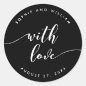 Relaxen Sie Skript mit Liebe bearbeitbarer Farbhoc Runder Aufkleber (Vorderseite)