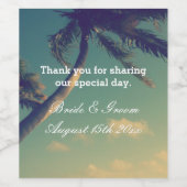 Relaxen Strand Hochzeitspalme Foto Weinetikett (Einzelnes Label)