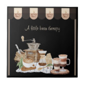Relaxing Artistic Pour Over Barista Cafe Sign Fliese (Vorderseite)