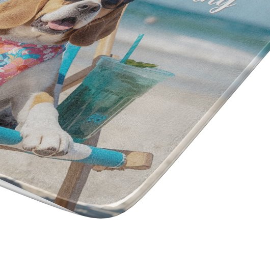 Relaxing Beagle Personalized Schneidebrett (Ecke)