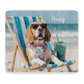 Relaxing Beagle Personalized Schneidebrett (Vorderseite)