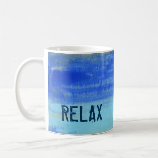 Relaxing Blue Turquiose Nautical Abstract Art Kaffeetasse (Links)