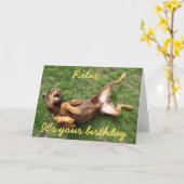 Relaxing doberman dog karte (Gelbe Blume)