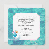 Relaxing Flamingo Floating On a Pool Mattress Einladung (Rückseite)