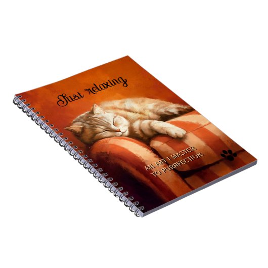 Relaxing Ginger Cat Notebook Notizblock (Rechte Seite)