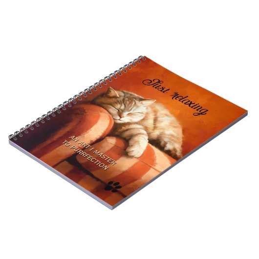 Relaxing Ginger Cat Notebook Notizblock (Linke Seite)