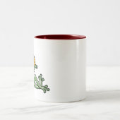 Relaxing Green Frog Tea Lover Shirt - Unique Desig Zweifarbige Tasse (Mittel)