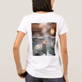 Relaxing Hot Spring Cat T-Shirt (Rückseite)