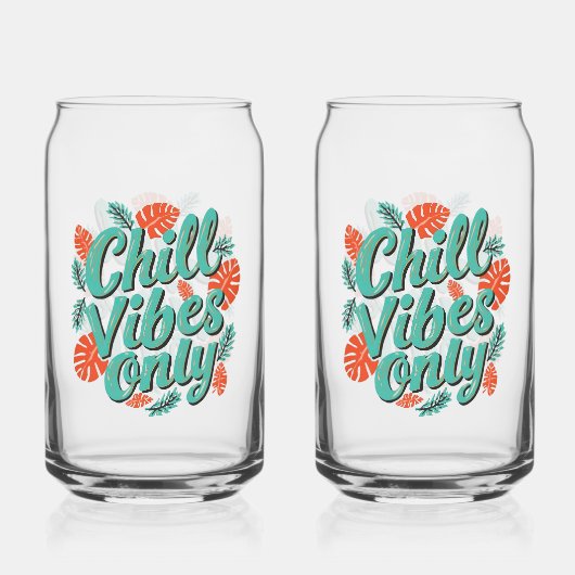 Relaxing Summer Chill Vibes Only Typography Dosenglas (Rückseite)