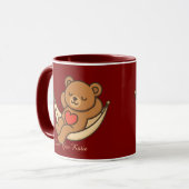 Relaxing Teddy Bear Love Mug – Valentine Gift Tasse (Vorderseite Links)