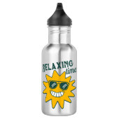 RELAXING Zeit lächelnd Sonne mit Sonnenbrille Edelstahlflasche (Rechts)