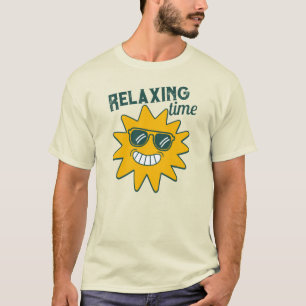 RELAXING Zeit lächelnd Sonne mit Sonnenbrille T-Shirt