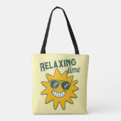 RELAXING Zeit lächelnd Sonne mit Sonnenbrille Tasche (Rückseite)