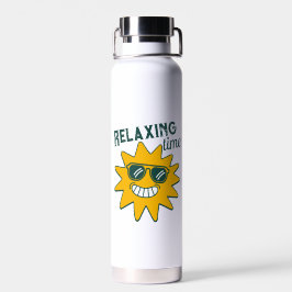 RELAXING Zeit lächelnd Sonne mit Sonnenbrille Trinkflasche