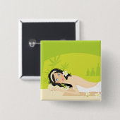 Relaxing Zen Spa Woman Tropical Wellness Button (Vorne & Hinten)