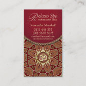 Relaxo Wellness-Center Yoga New Age Business Cards Visitenkarte (Rückseite)