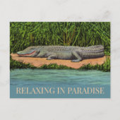 Relaxte Florida Gator Postkarte (Vorderseite)
