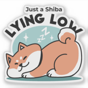 Relaxte Shiba Inu Art: Nur eine Shiba, die niedrig Aufkleber