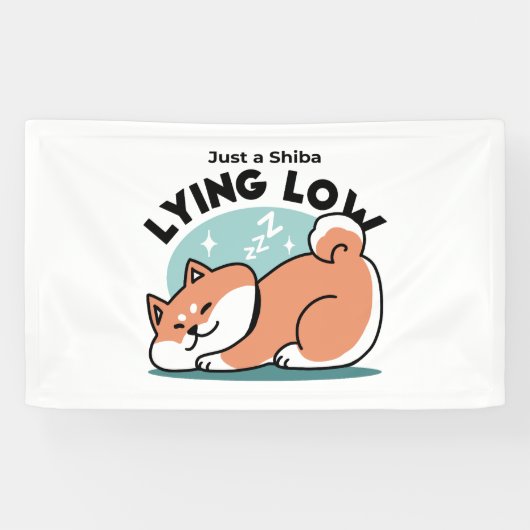 Relaxte Shiba Inu Art: Nur eine Shiba, die niedrig Banner (Horizontal)