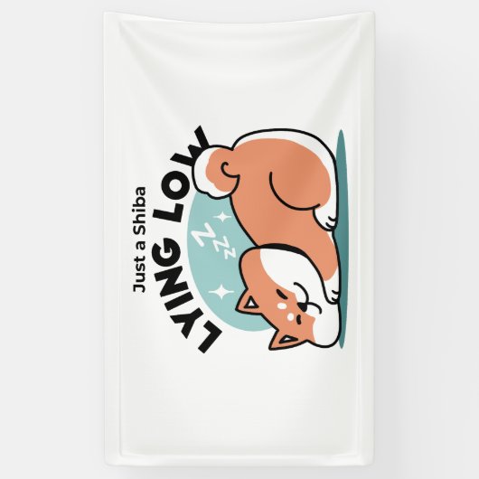 Relaxte Shiba Inu Art: Nur eine Shiba, die niedrig Banner (Vertikal)