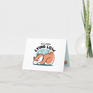 Relaxte Shiba Inu Art: Nur eine Shiba, die niedrig Dankeskarte