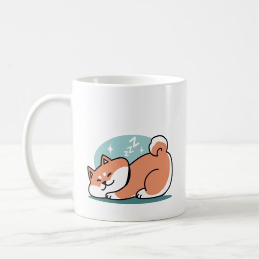 Relaxte Shiba Inu Art: Nur eine Shiba, die niedrig Kaffeetasse (Links)