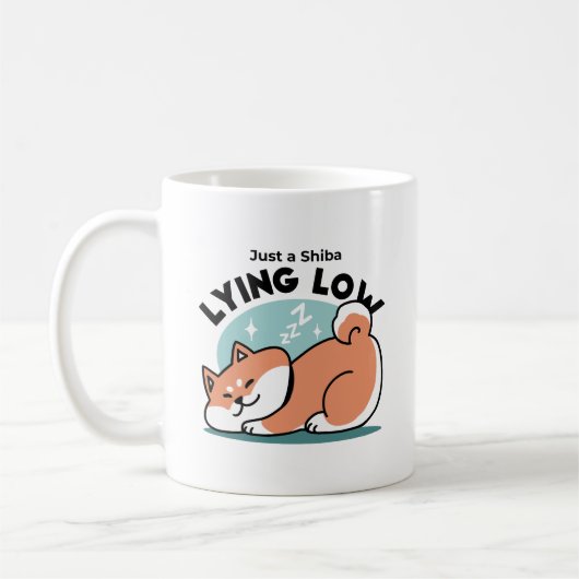 Relaxte Shiba Inu Art: Nur eine Shiba, die niedrig Kaffeetasse (Links)