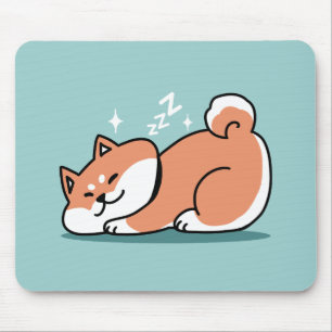 Relaxte Shiba Inu Art: Nur eine Shiba, die niedrig Mousepad