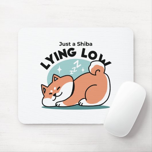 Relaxte Shiba Inu Art: Nur eine Shiba, die niedrig Mousepad (Mit Mouse)