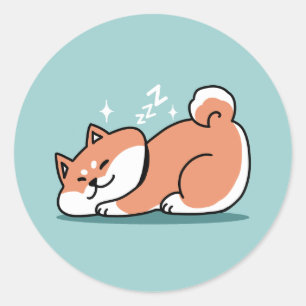 Relaxte Shiba Inu Art: Nur eine Shiba, die niedrig Runder Aufkleber