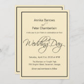 Relaxte zeitgenössische Hochzeit Einladung (Vorne/Hinten)