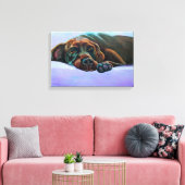 Relaxter Schokolade-Labrador Leinwanddruck (Insitu (Wohnzimmer))