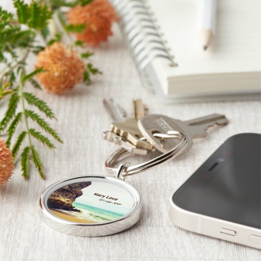 Relaxter Strand Schlüsselanhänger (Seite)