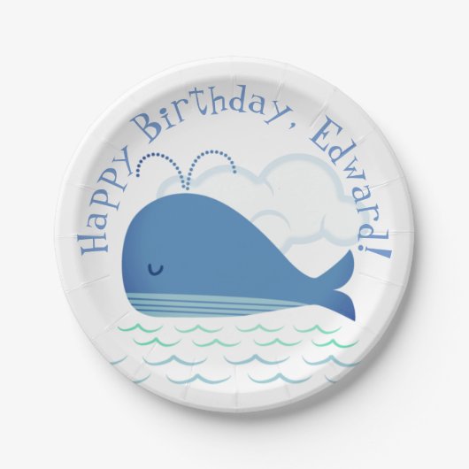 Relaxter Wal Pappteller (Vorderseite)