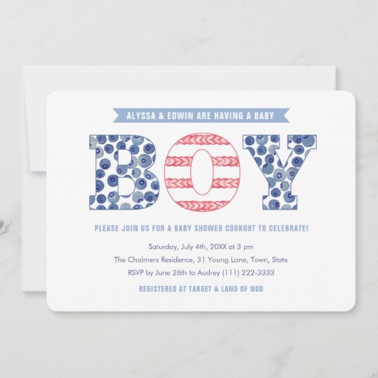 Relaxtes Summer Cookout Co-ed Baby Dusche Party Einladung (Vorderseite)