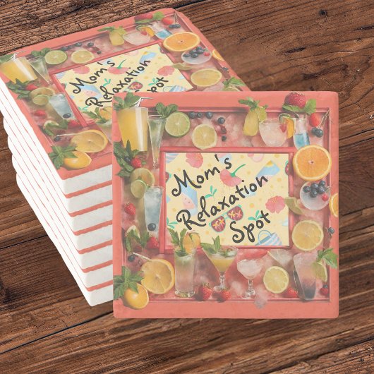 "Relaxzone der Mama" Marmorsteinstein Untersetzer