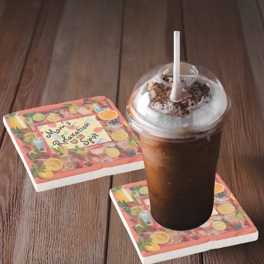 "Relaxzone der Mama" Marmorsteinstein Untersetzer