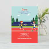 Relay Race Birthday Party Einladung (Stehend Vorderseite)