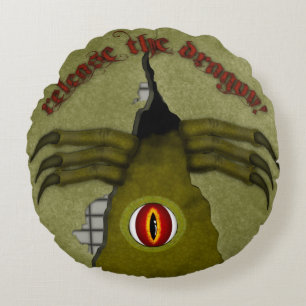 Release The Dragon! Digitale Kunst Rundes Kissen