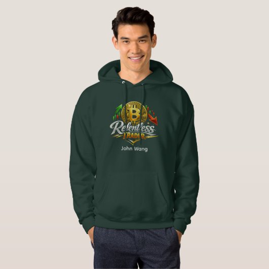 Relentless Trader Bitcoin Hoodie | Custom Name (Vorne ganz)