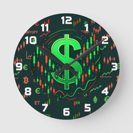 Relentless Trader’s Wall Clock Runde Wanduhr (Vorderseite)
