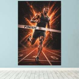 Relentless Velocity – Sprint Victory Canvas Print Leinwanddruck