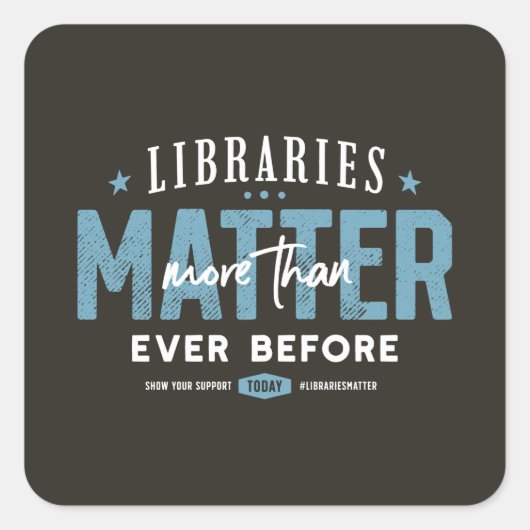 Relevante Bibliotheken für die Freigabe der Liebe Quadratischer Aufkleber (Vorderseite)