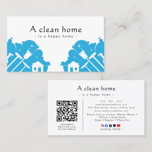 Reliable Cleaning Visitenkarte (Vorne/Hinten)