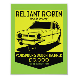 Reliant Robin British Car Fotodruck