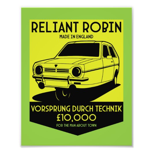 Reliant Robin British Car Fotodruck (Vorne)